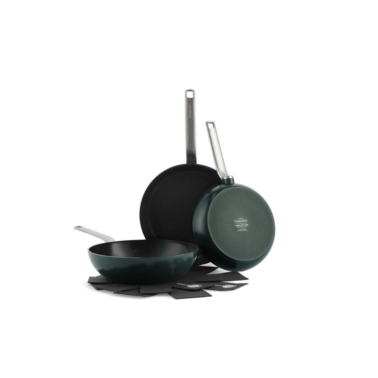 Greenpan Evolution Ceramic Non Stick 3 Piece Cookware Set 24Cm+28Cm Frying Pan + 28Cm Wok