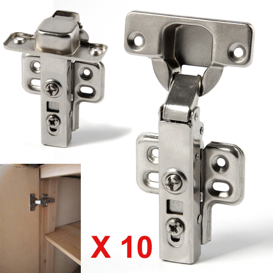 10X35mm KITCHEN CABINET CUPBOARD WARDROBE STANDARD DOOR HINGES +FREE SCREW PACK