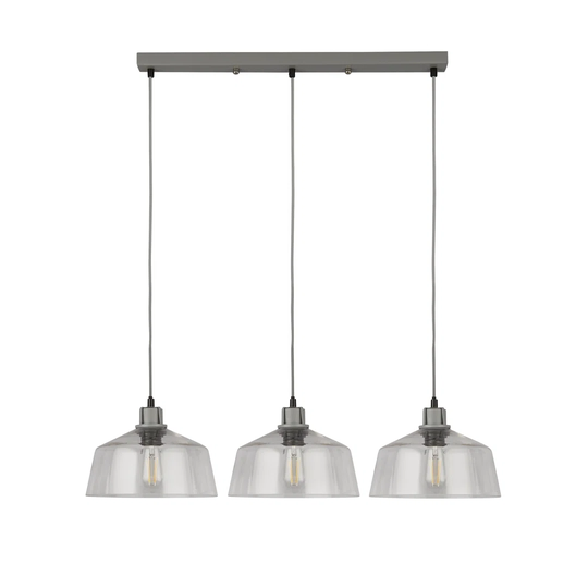 Clear Glass And Grey 3Lt Bar