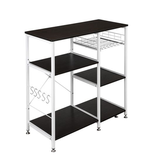 35.5" Kitchen Baker's Rack Utility Storage Shelf Microwave Stand 3-Tier 3-Tier Table
