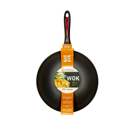 SQ Professional Ultimate 28cm Non-Stick Carbon Steel Wok