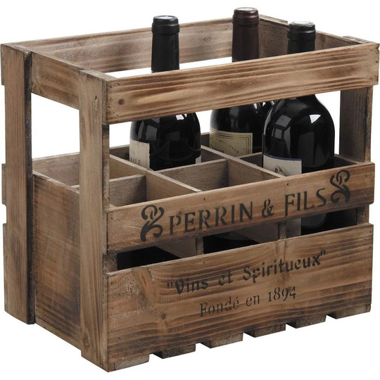 Wojciech 6 Bottle Solid Wood Tabletop/Countertop Wine Bottle Rack in Brown