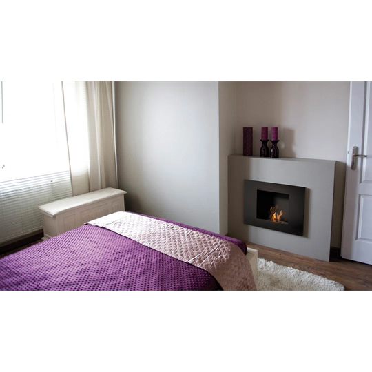 Wall-Mounted Ethanol Fireplace Quat Black