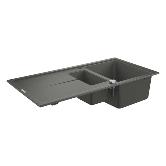 GROHE K400 composite sink with drainer, 100cm, top-mounted, 1.5 bowls, with overflow and automatic waste fitting