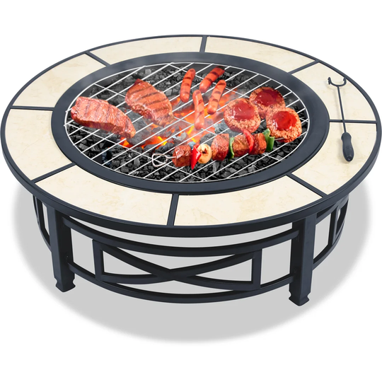 Cheswold Steel Charcoal/Wood Burning Fire Pit
