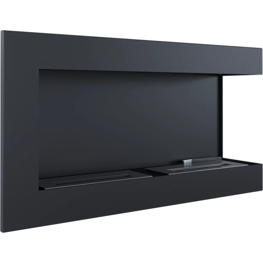 Corner Wall-Mounted Ethanol Fireplace Delta Black, Right-Sided