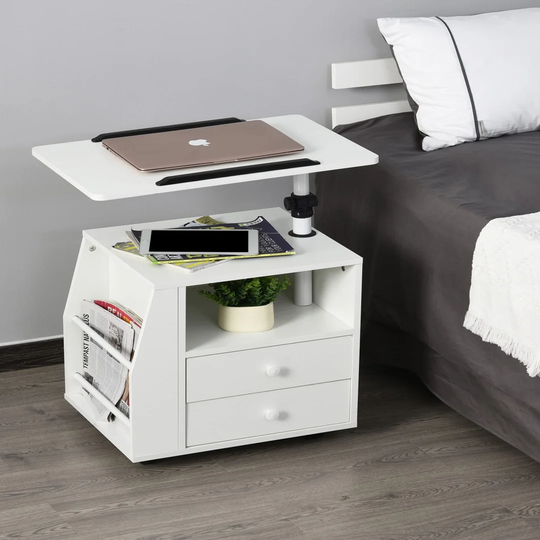 Functional Swivel Bedside Table End Table Side Table For Living Room Nightstand For Bedroom