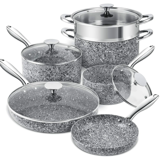 Belfry Kitchen Heyman 10 Piece Aluminium Non Stick Cookware Set