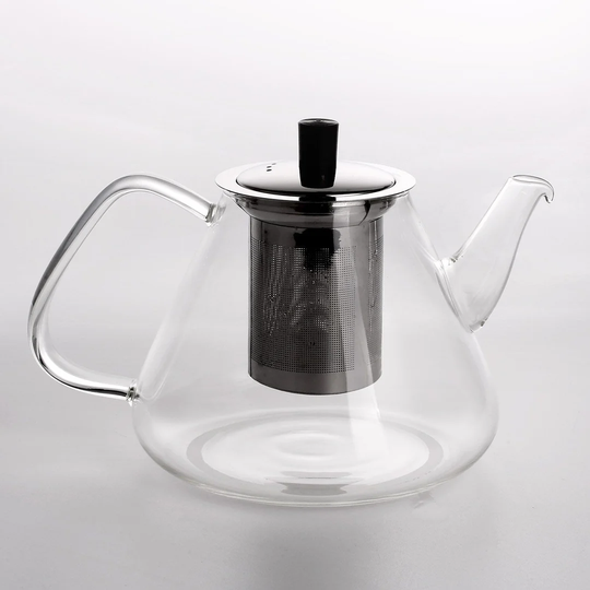 Glass Tea Infuser Heat Resistant Herbal Pot Coffee Strainer Leaf 1350Ml + 4*Cups
