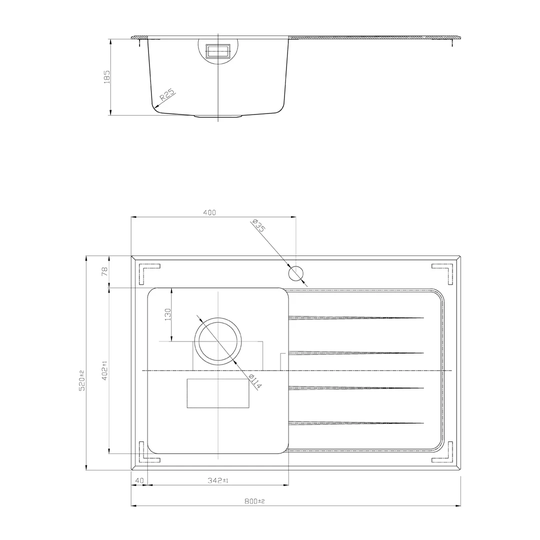 Compact Single Bowl Inset Kitchen Sink