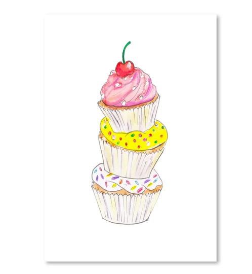 Cupcakes - Unframed Painting Print on Paper