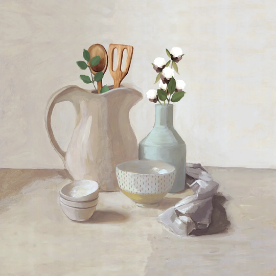 Simple Kitchen Still Life - Wrapped Canvas Painting Print