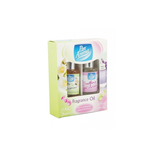 (White Jasmin & Soothing Aroma) PAN AROMA FRAGRANCE OIL FOR OIL BURNERS DIFFUSERS 10ml