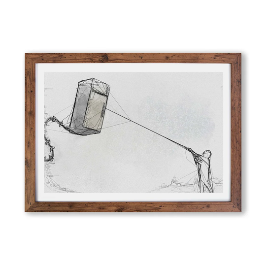 'Fridge Kite' by Banksy - Picture Frame Graphic Art Print on Paper