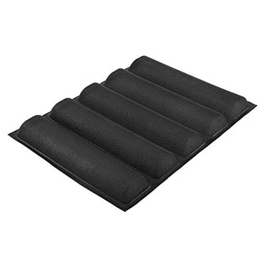 Silicone French Bread Bakeware Tray Baguette Pan 5 Loaf Rectangular Baking Liners Mat Reusable Non-Stick Hot Dog Bread Molds