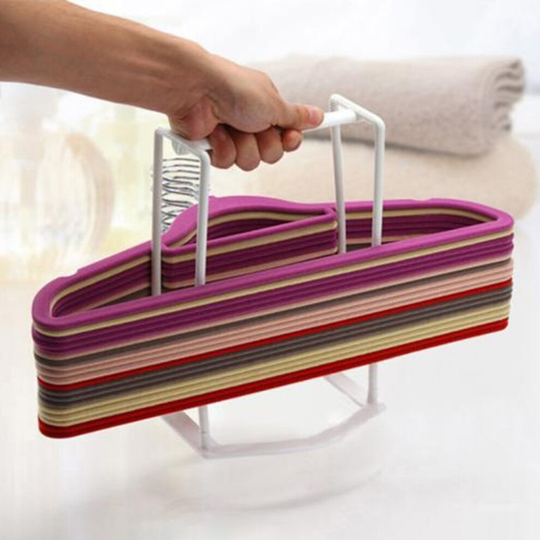 Clothes Hanger Organizer Convenient Space-saving PP Hanger Stacker Rack with Lifting Handle for Laundry