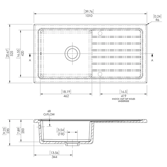 Single Bowl Farmhouse/Apron Kitchen Sink