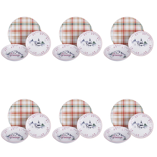 Xmas Village Dinnerware Set 18 Pieces