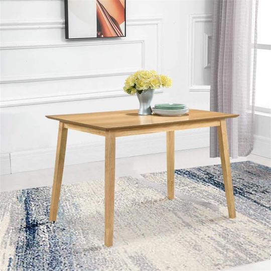 Solid Oak Dining Table 105Cm Rectangle Kitchen Table 2-4 People For Dining Living Room Home Table, Grey