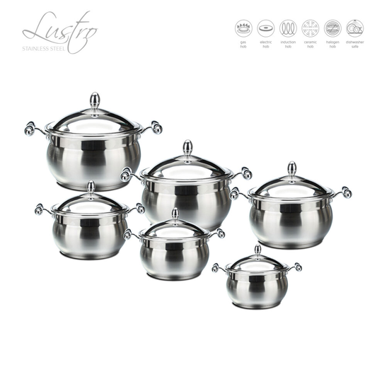 SQ Professional Lustro Imperiale 6pc Stainless Steel Casserole Set
