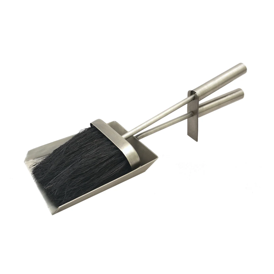 Pewter 2 Piece Cast Iron Fireplace Tool Set