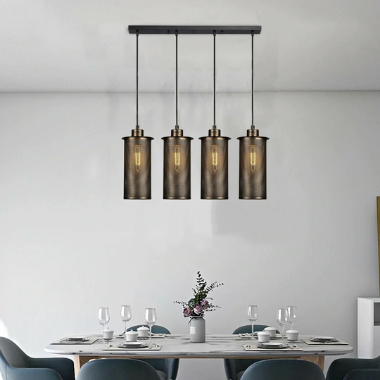 Santaquin 4-Light Kitchen Island Cylinder Pendant