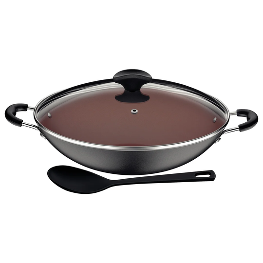 Tramontina 2 Piece Non-Stick Aluminium Wok Set with Lid 32cm (4.5l)
