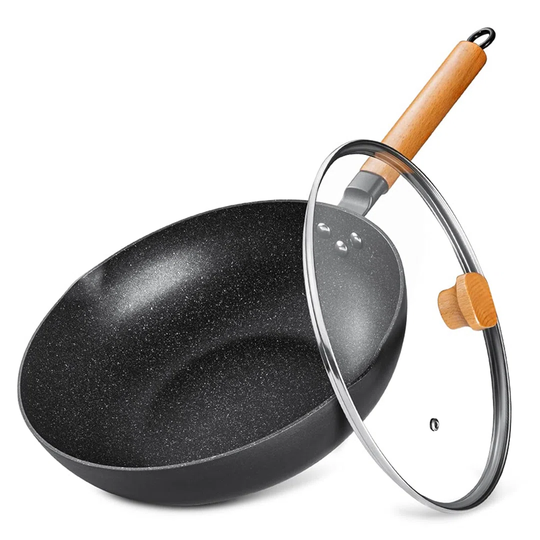 Nonstick Stir Fry Pan With Lid, Wok Pan 30Cm Induction