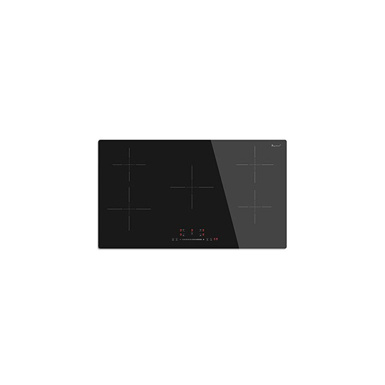 Induction Hob 5 Zone, Built-in Electric Cooktop 9300W 90CM 5 Ring Hob with Touch Controls, Crystal Glass Panel 220~240V