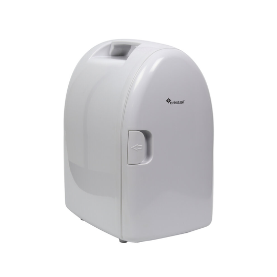 Cristal 6L Mini Fridge, Compact Refrigerator with Built-in 12V Adapter - White