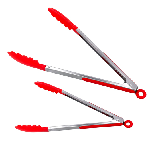 Belfry Kitchen Kitchen Tongs Set Of 2, Stainless Steel Handle & BPA Free Silicone Tips
