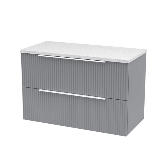800Mm Wall Hung 2-Drawer Vanity & Laminate Worktop