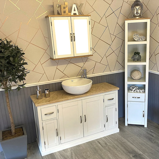 Arispe Solid Beech 1230mm Free-standing Single Vanity Unit