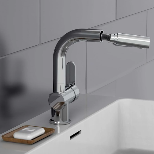 Schütte Basin Mixer with Pull-Out Spray London Chrome