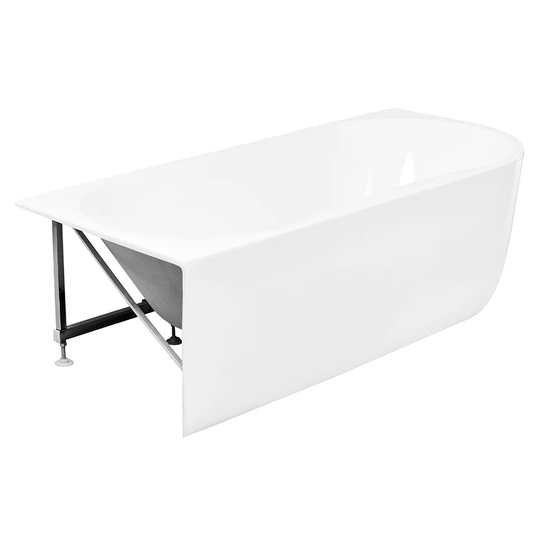 Clontz Acrylic 1800mm L x 800mm W Straight Back to Wall Bathtub