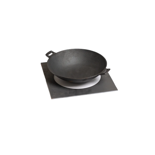 GrillSymbol 2 Piece Stainless Steel Cast Iron Wok set