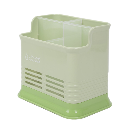 (Green) Utensil Drying Rack Chopsticks Spoon Cutlery Drainer Kitchen Tidy