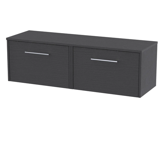120.5Cm Wall Mounted Double Bathroom Vanity Base Only in Graphite Grey