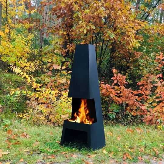 Eli Steel Wood Burning Outdoor Fireplace