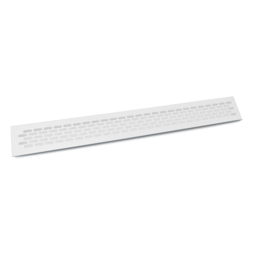 White Aluminium Vent Grill Kitchen Plinth / Worktop Heat 480 x 60 mm
