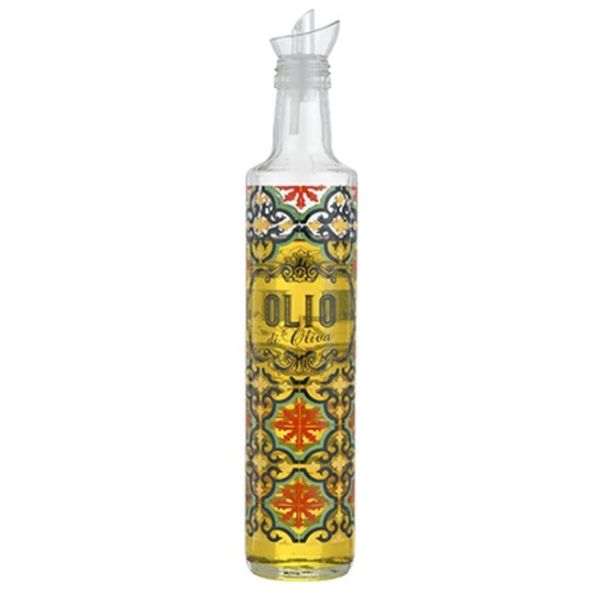 Barons Home Oil In Glass Printed Glass With Cefal Made In Italy500 Ml Safe -Saving Cap
