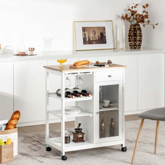 Kitchen Island On Wheels, Mobile Bar Serving Trolley