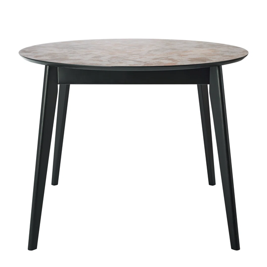 Orion 100Cm Round Wooden Dining Table Birch Circle Dinner Table Solid Wood Kitchen & Dining Room Tables, HPL Surface/ Scandinavian Furniture Mid Centu