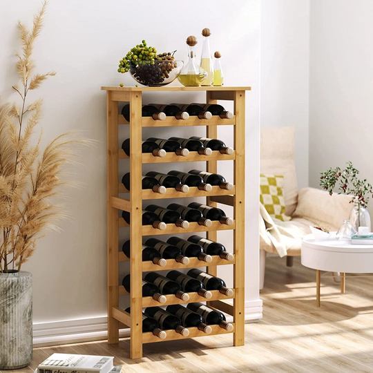 Holden Bamboo Wine Rack For 28 Bottles Wine Rack Wine Bottle Shelf Wine Cabinet