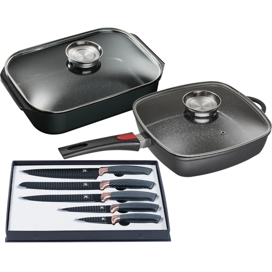7-Piece Non-Stick Frying Pan Set with Lid