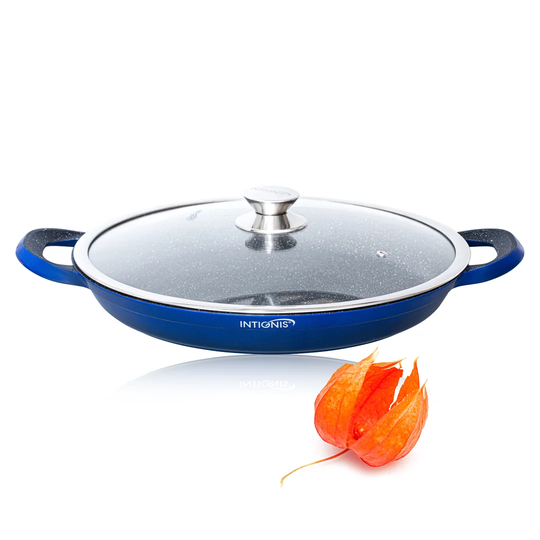 Paella 36cm Non-Stick Frying Pan with Lid