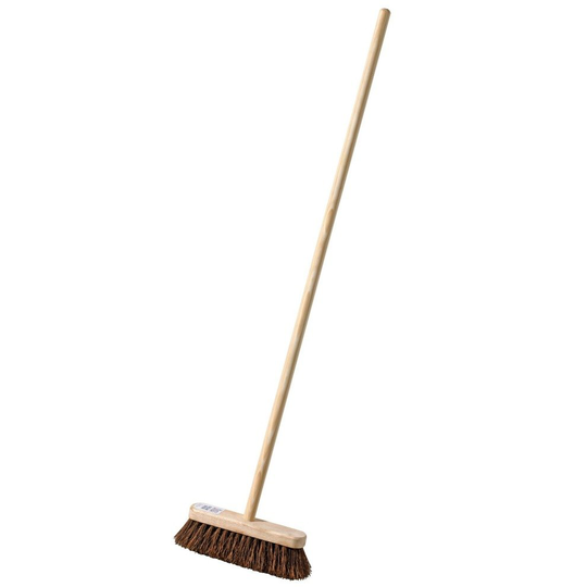 Garden Broom with Nailed Handle 10 inch Semi Stiff Bassine Sweeping Brush