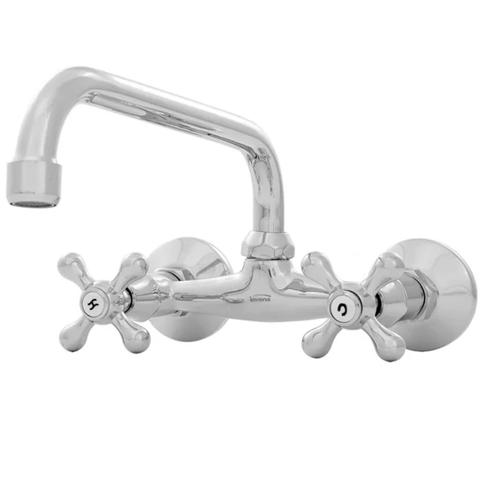 Water Mixer Cross Head 'C' Type Twin Lever Monobloc Tap