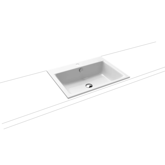 Puro Cool Grey Steel Enamel Rectangular Bathroom Sink