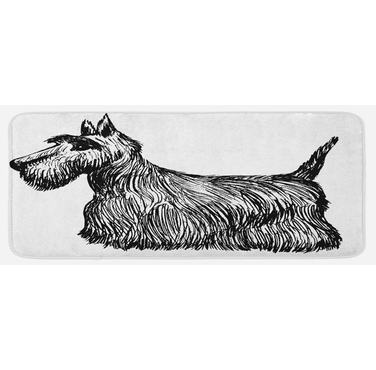 Jaliyah Scottie Dog Brush Strokeds Kitchen Mat
